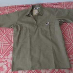 Ben Davis Khaki Work Shirt 1/2 Zip Size M Vintage Skate Work made in usa NWT